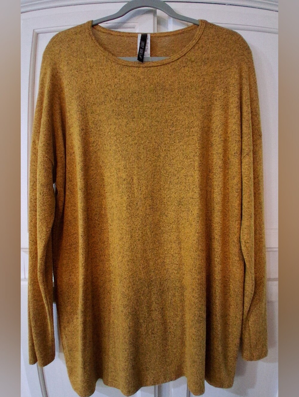 Lovely Souls Marled Long Sleeve Top, Mustard Yellow, Drop Shoulders, Super Soft